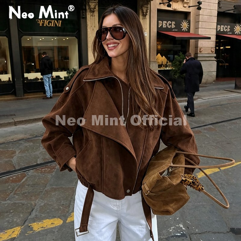 Streetwear Brand Designer - Nouvelle Veste en Daim Marron Oversize