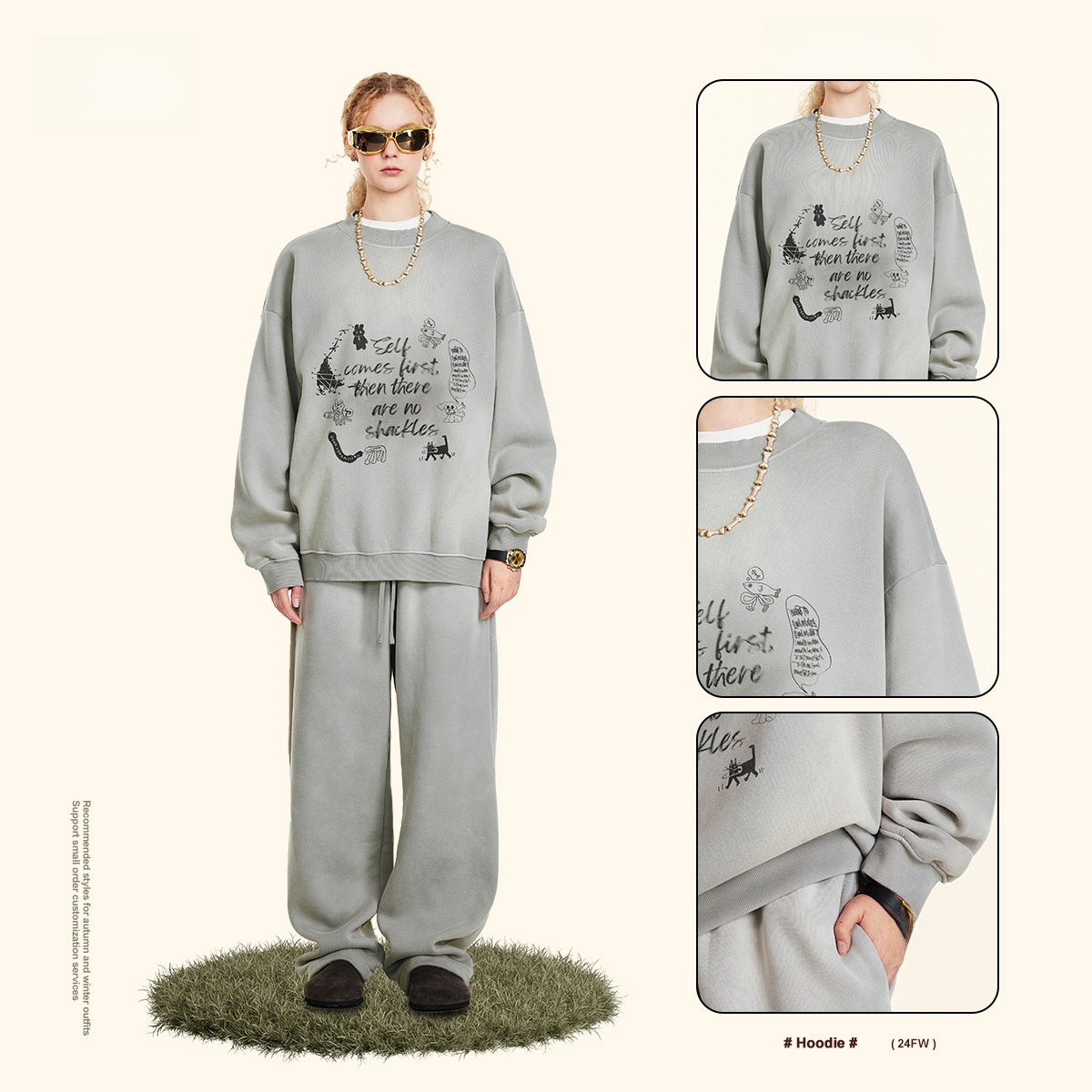 Sweat-shirt surdimensionné pou - Streetwear Brand With K avis et prix