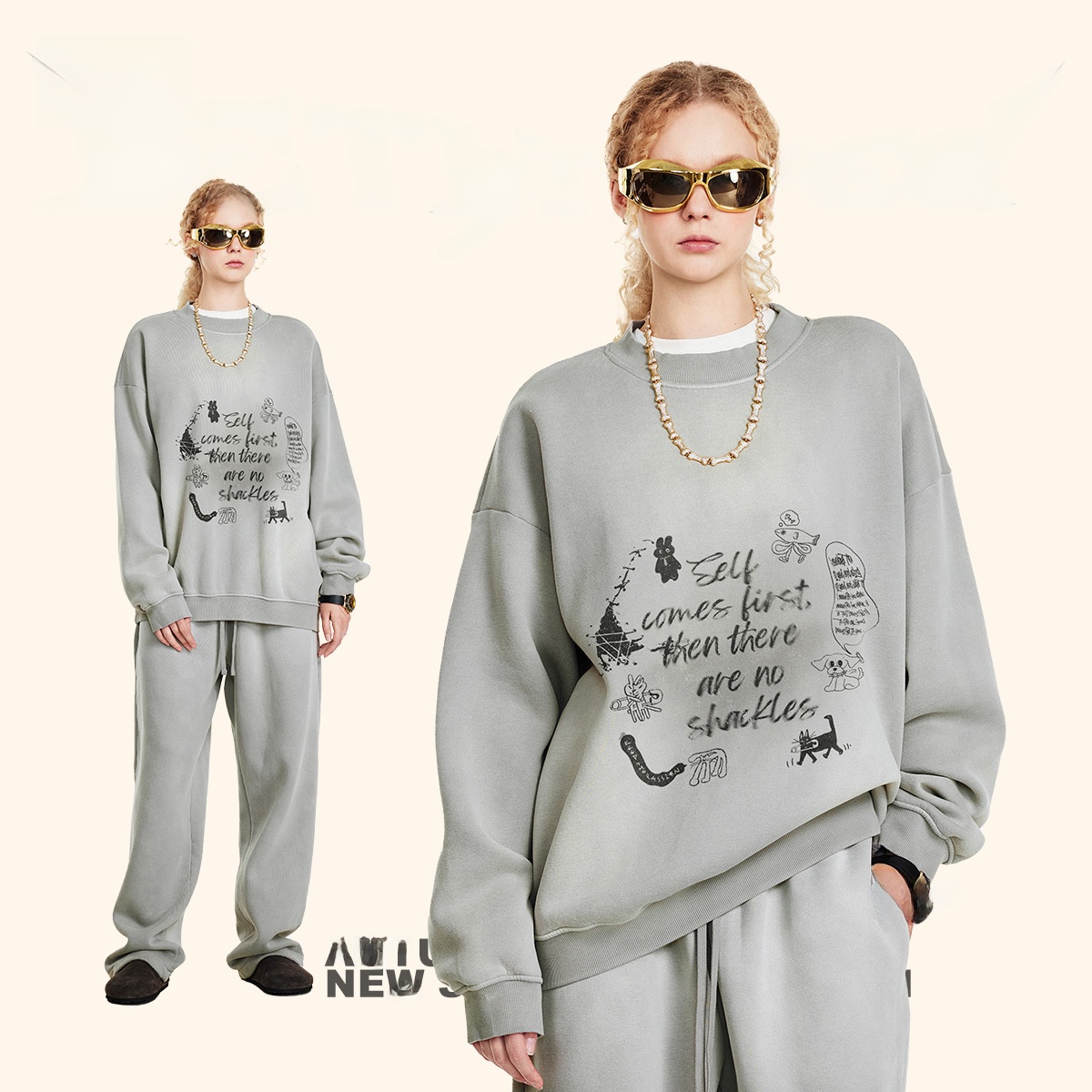 Sweat-shirt surdimensionné pou - Streetwear Brand With K avis et prix