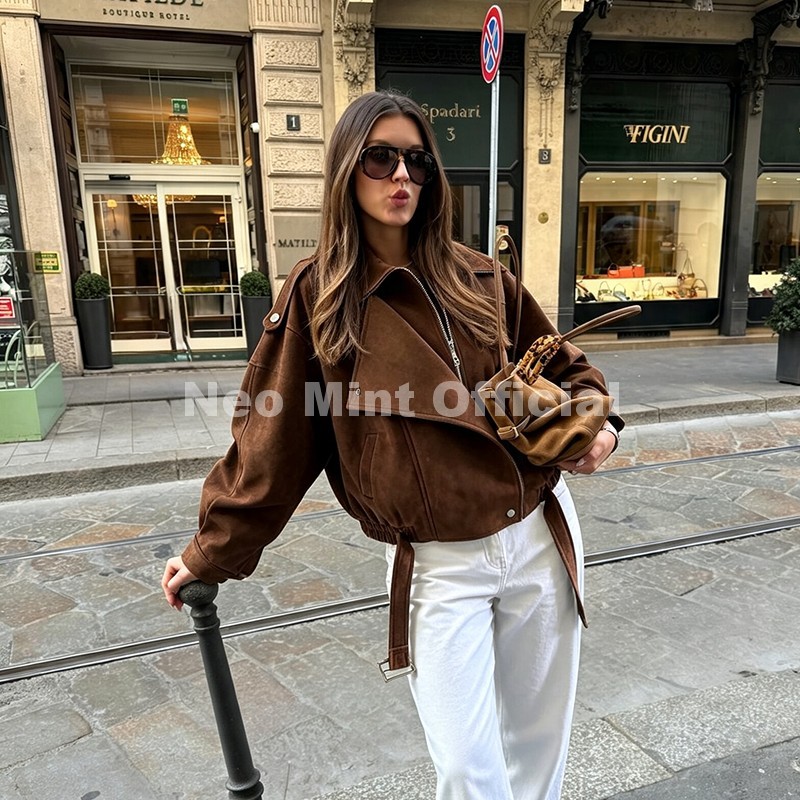 Nouvelle Veste en Daim Marron  - Streetwear Brand Designer avis et prix
