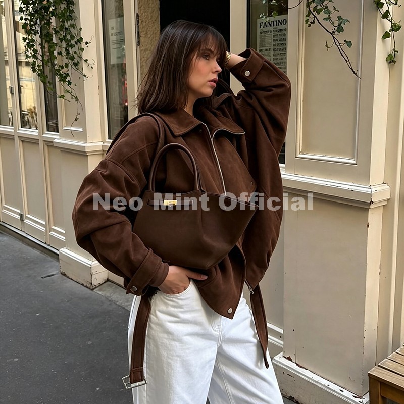 Nouvelle Veste en Daim Marron  - Streetwear Brand Designer avis et prix