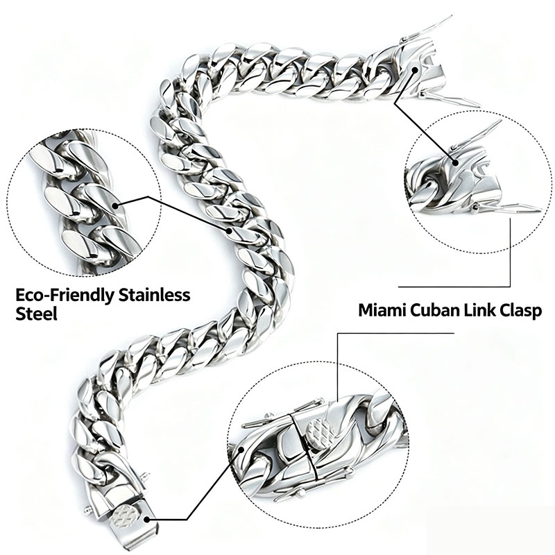 Bracelet en acier inoxydable d - Streetwear Brand Jewelry avis et prix